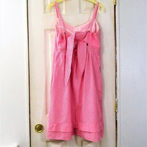 Pink Striped Jumper Overall Dress